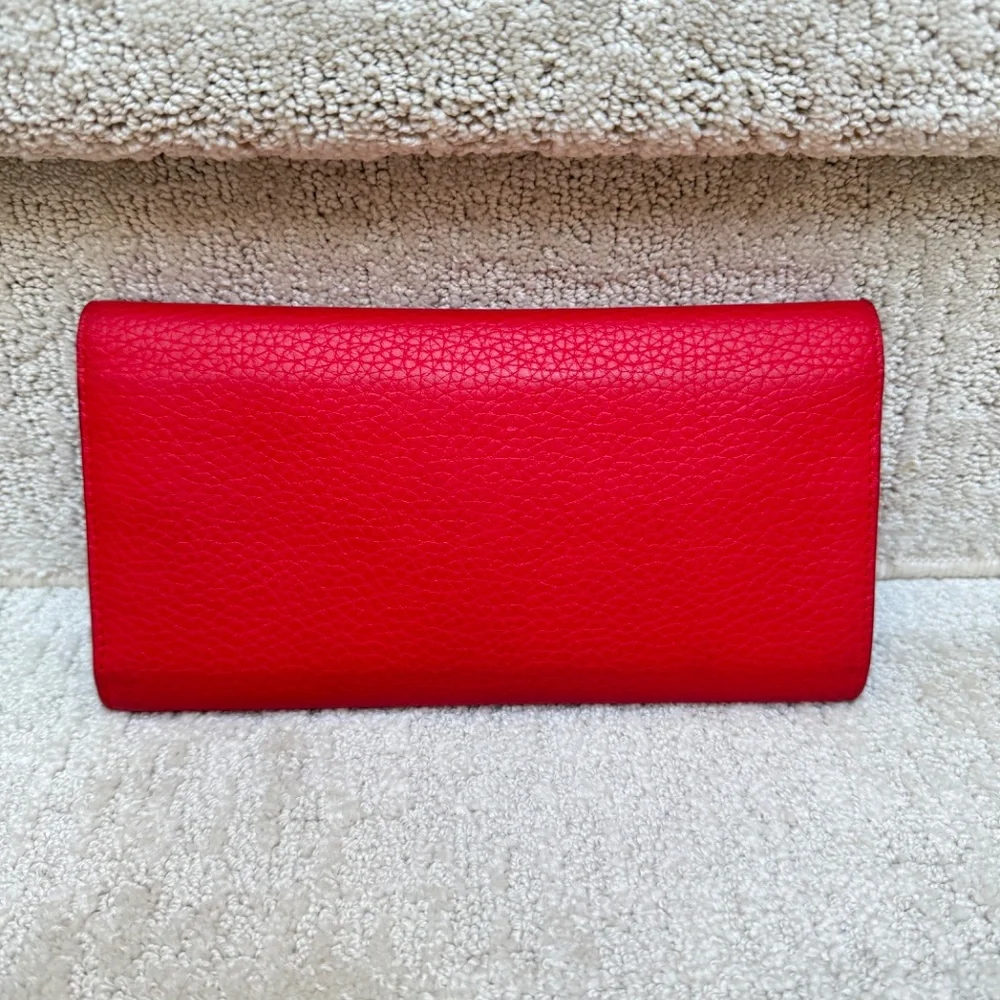 Christian Dior Diorama Wallet on Chain in Red Leather